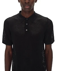 Simkhai Jeremiah Perforated Polo Sweater