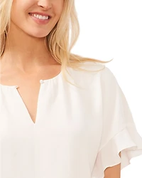 Ruffle Sleeve Drop Shoulder Blouse
