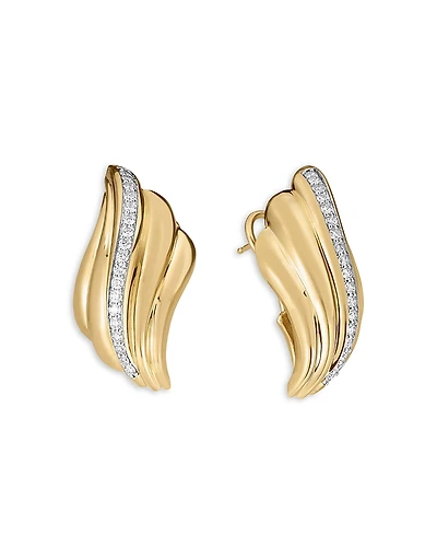 Roberto Coin 18K Yellow Gold Bold Gold Diamond Croissant Statement Earrings