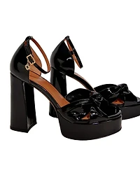 Women's Bow Accent Strap High Heel Platform Sandals