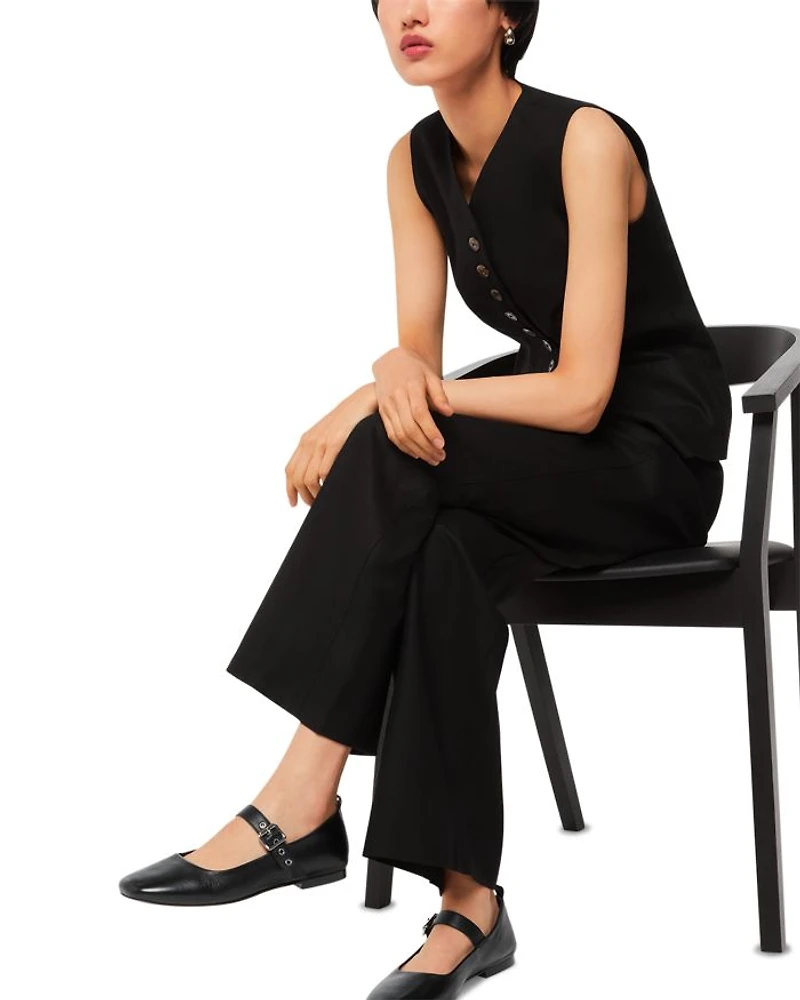 Women's Square Toe Buckled Ballet Flats