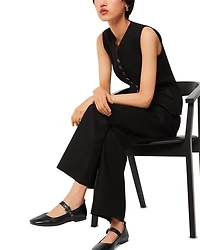 Women's Square Toe Buckled Ballet Flats