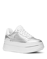 Michael Kors Women's Hayes Metallic Leather Platform Sneakers