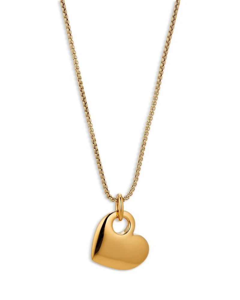 Sunlight Heart Pendant Necklace in 18K Gold Plated, 20"-22"