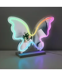 Wireless Express Unisex Mirror Butterfly Neon sign with Rbg lights - Ages 6 Years +