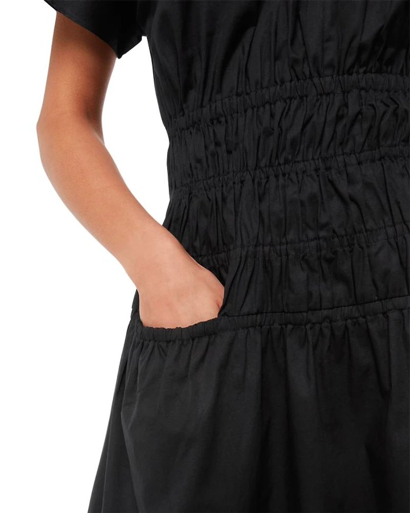 Poplin Shirred Dress