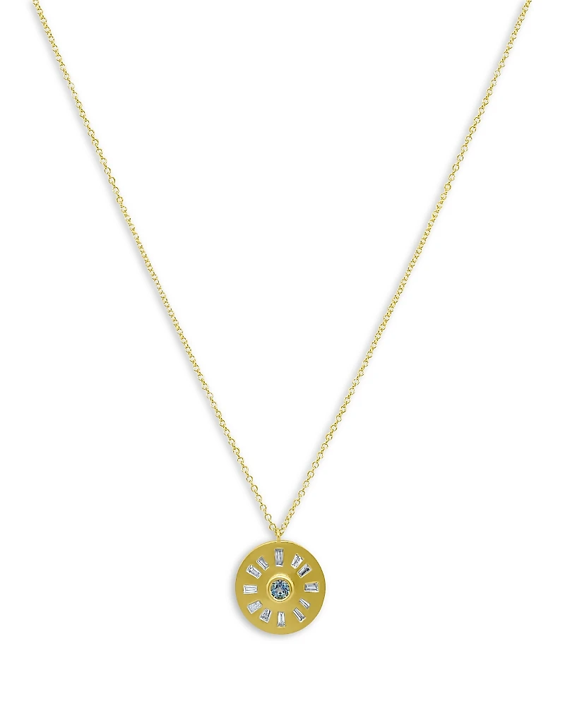 Meira T 14K Yellow Gold Diamond Baguette & Round Disc Pendant Necklace, 16-18