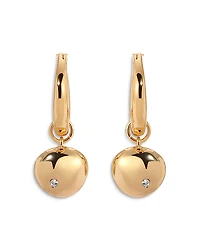 Ettika Pave Polished Pebble Charm Huggie Hoop Earrings