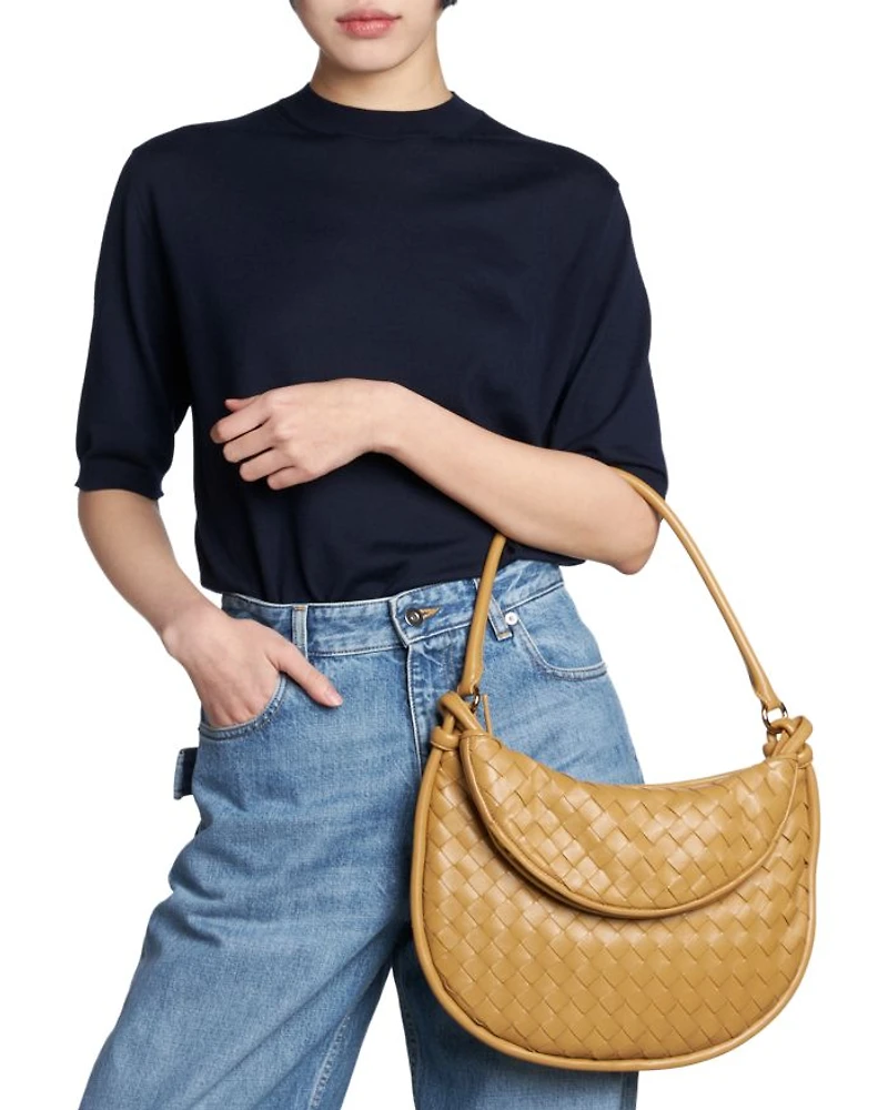 Medium Gemelli Intrecciato Leather Shoulder Bag