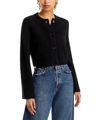 Cropped Wide Sleeve Crewneck Cardigan - Exclusive