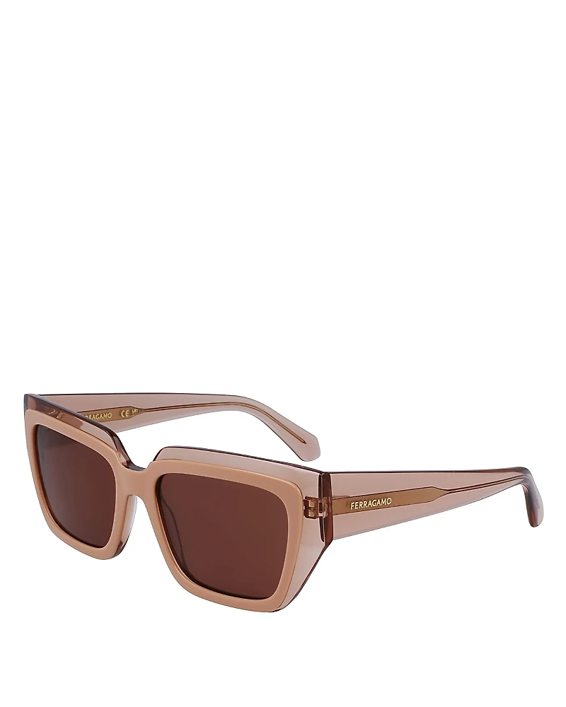 Ferragamo Colorblock Square Sunglasses, 55mm