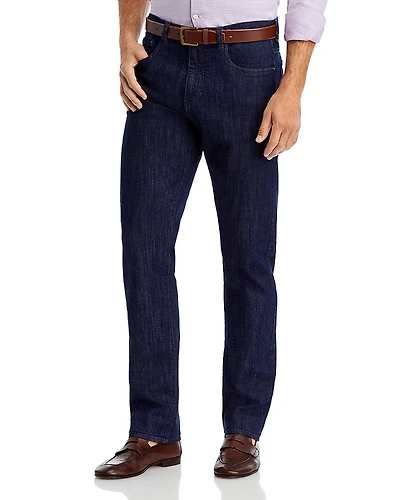 Canali Stretch Denim Straight Fit Jeans
