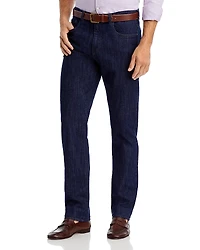 Canali Stretch Denim Straight Fit Jeans