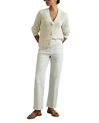 Selin High Rise Straight Leg Jeans White