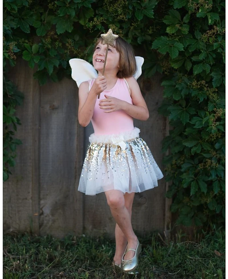 Gracious Gold-Tone Sequins Skirt, Wings, & Wand Costume - Ages 4-6