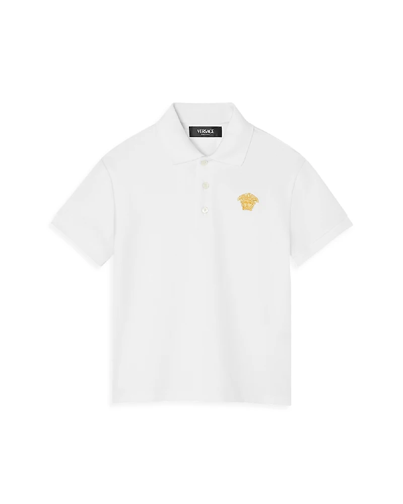Versace Boys' Medusa Embroidery Piquet Polo - Little Kid