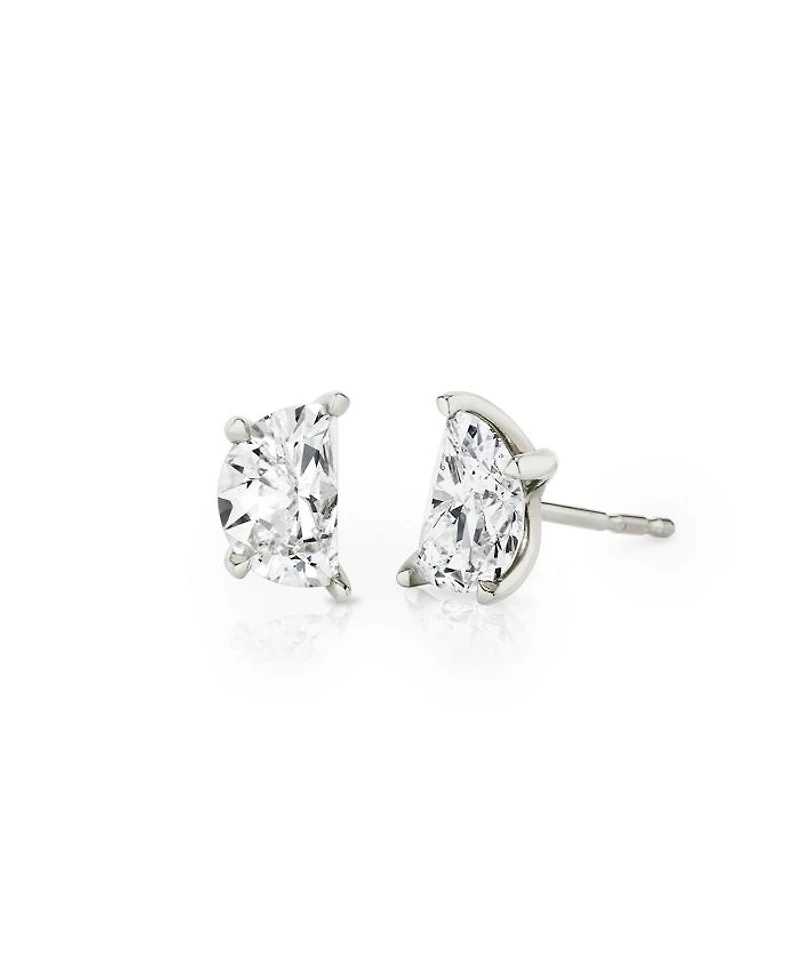 Iconic Lab-Grown Diamond Stud Earrings 14K Yellow Gold, 1.5ctw Half Moon Lab Grown Diamonds