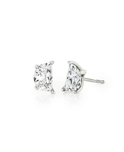 Iconic Lab-Grown Diamond Stud Earrings 14K Yellow Gold, 1.5ctw Half Moon Lab Grown Diamonds