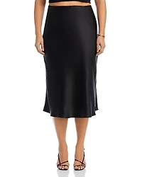 Aqua Midi Slip Skirt - Exclusive