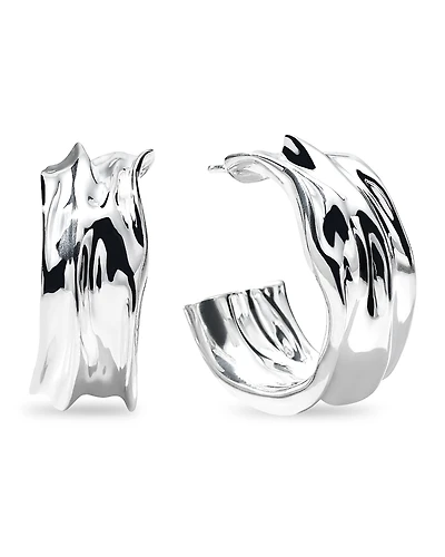 Ippolita Sterling Silver 925 Classico Crush Medium Hoop Earrings