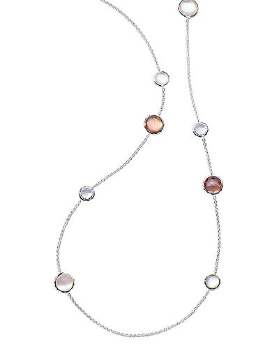 Ippolita Sterling Silver 925 Lollipop Multi Stone Long Statement Necklace, 40