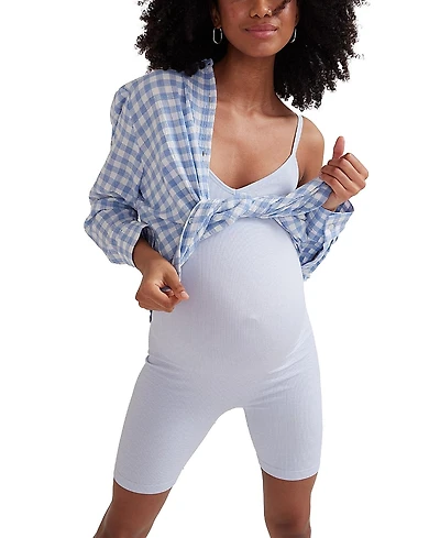 Hatch Collection The Body Rib Maternity Unitard Short