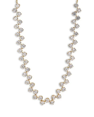Halle Cubic Zirconia Adjustable Choker Necklace in 18K Gold Plated, 14"-17"
