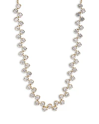 Halle Cubic Zirconia Adjustable Choker Necklace in 18K Gold Plated, 14"-17"