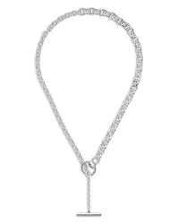 Sterling Silver Horsebit Chain Link Lariat Necklace, 20"