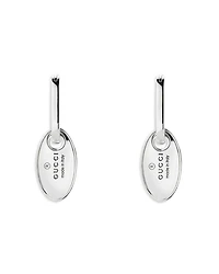 Sterling Silver Trademark Oval Drop Earrings
