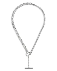 Sterling Silver Horsebit Chain Link Lariat Necklace, 20"