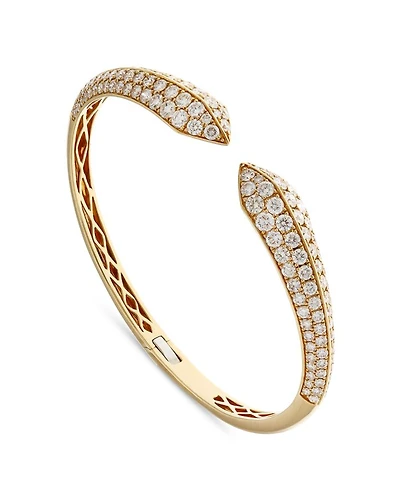 18K Yellow Gold Via Fiori Chiari Diamond Kiss Cuff Bracelet - Exclusive, Italy Campaign