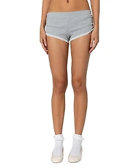 Edikted Kadence Ruched Lace Trim Shorts