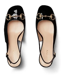 Women's Horsebit Patent Slingback Pumps