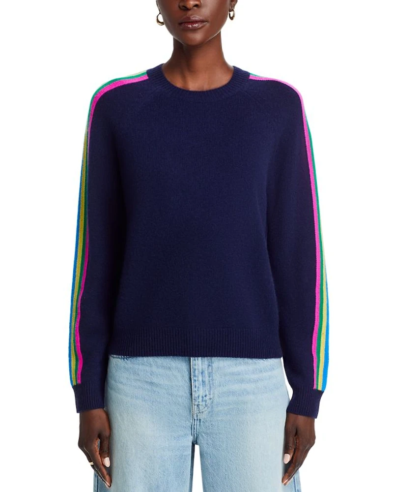 Cashmere Rainbow Athletic Stripe Sweater - Exclusive