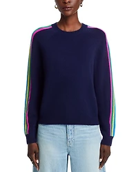 Cashmere Rainbow Athletic Stripe Sweater - Exclusive