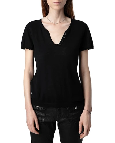 Zadig & Voltaire Celsy Cashmere Henley Sweater