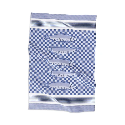 Kaf Home Jacquard Sardines Kitchen Towel, Set of 2