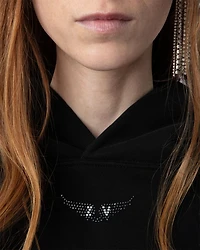 Georgy Pmo Rhinestone Wings Hoodie