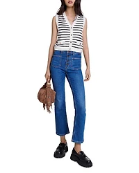 Melisse Striped Sleeveless Cardigan