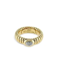 18K Yellow Gold Via Giardino Tubogas Diamond Cluster Ring