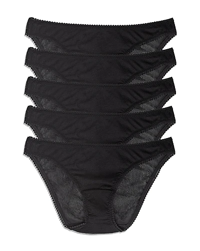 On Gossamer Mesh Hipster Bikinis, Set of 5