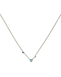 Wwake 14K Yellow Gold Opal, Sapphire & Diamond Three Step Necklace, 16