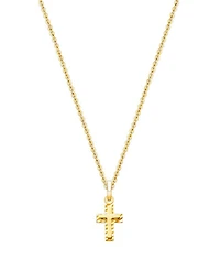 Children's 14K Gold Beautifully Beveled Cross 12-14" Necklace