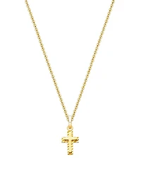 Tiny Blessings Children's 14K Gold Beautifully Beveled Cross 12-14" Necklace