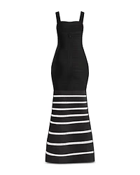 The Claudia Bandage Illusion Stripe Gown