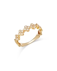 Diamond Clover Band in 14K Yellow Gold, 0.44 tcw