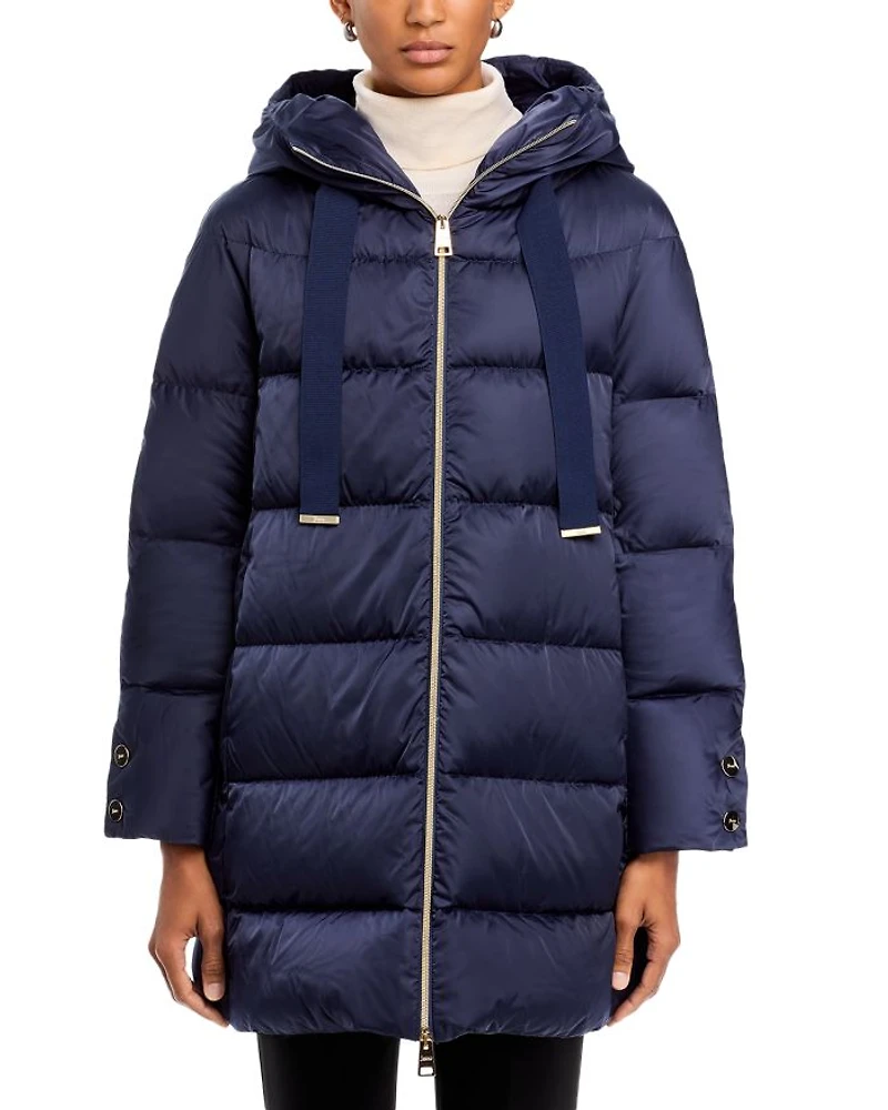 Sateen Quilted A Line Coat