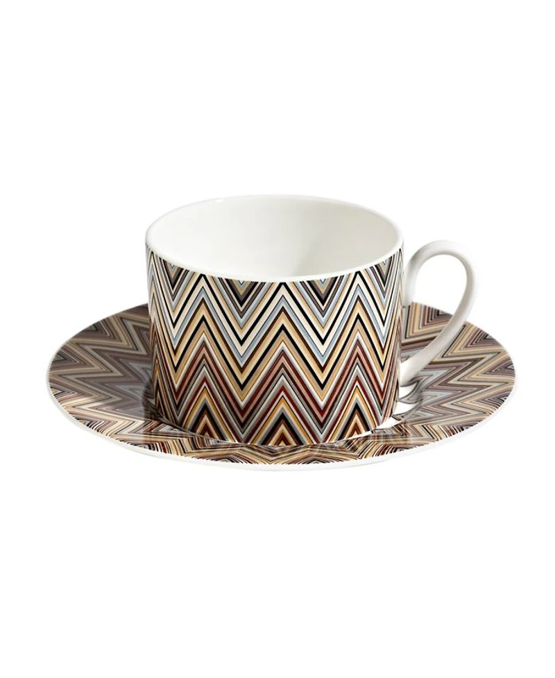 Zig Zag Jarris Luxury Box Tea Cup & Saucer, Set of 2
