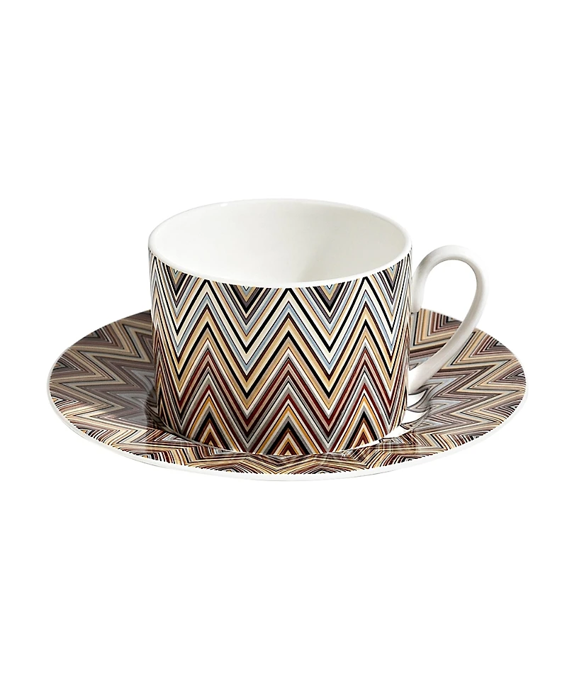 Missoni Zig Zag Jarris Luxury Box Tea Cup & Saucer, Set of 2
